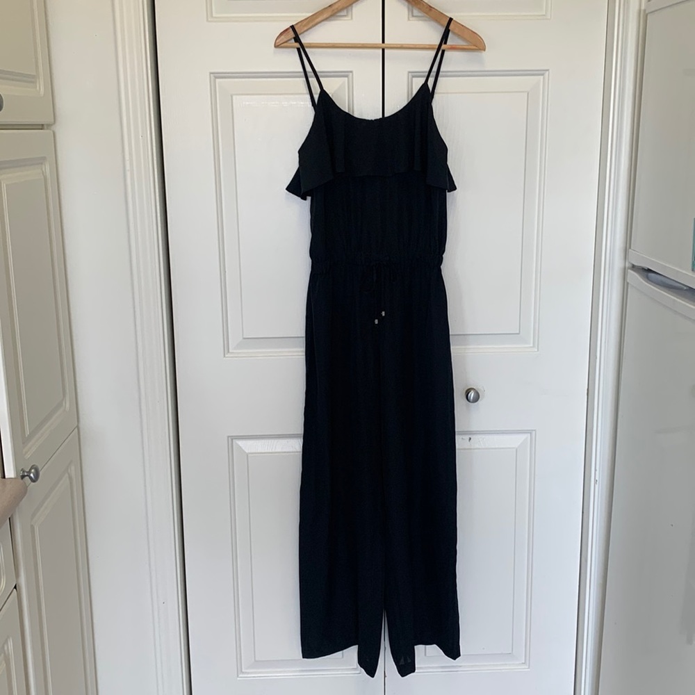 Michael Kors flowy ruffle drawstring jumpsuit